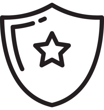 Yıldız kalkan vektör simgesi 