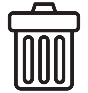 Çöp Kovası satırı vektör simgesi 