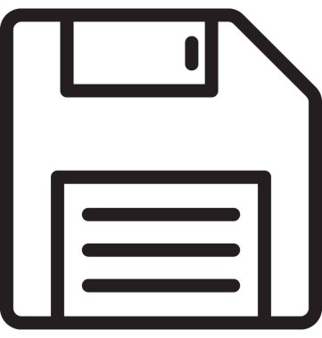 Disket çizgi vektör simgesi 