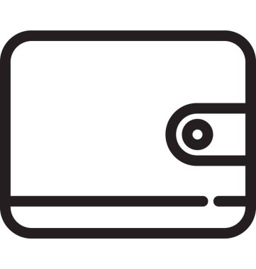 cüzdan çizgisi vektör simgesi