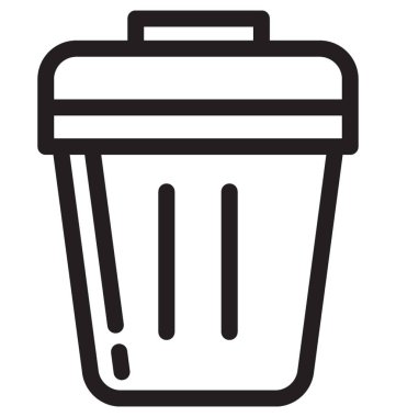 Çöp Kovası satırı vektör simgesi 