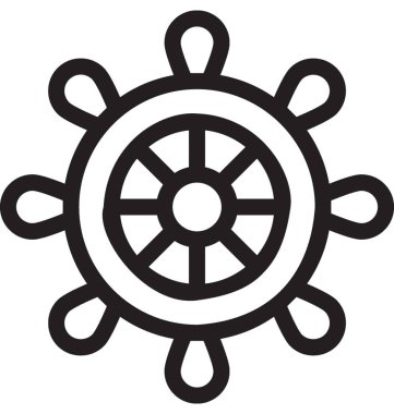 Tekne direksiyon vektör simgesi