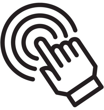 Parmak dokunmatik vektör simgesi 