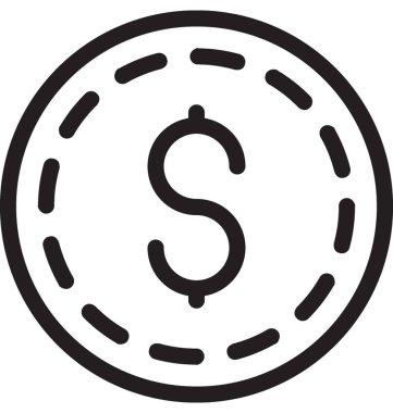 Dolar sikke vektör simgesi