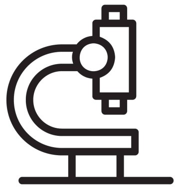 Mikroskop çizgi vektör simgesi