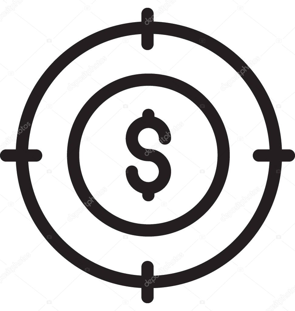 Business Target  Vector Icon 