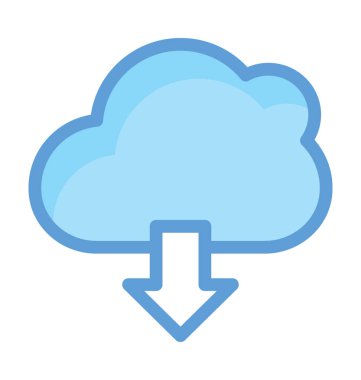 bulut indirme vektörü simgesi