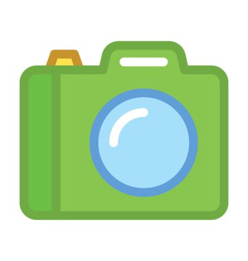 kamera düz vektör simgesi