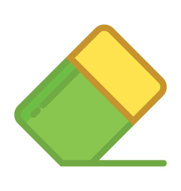 Silgi düz vektör simgesi