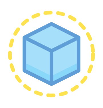 Kübik kutusu vektör simgesi