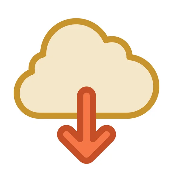 Ícone Vetor Download Nuvem —  Vetores de Stock