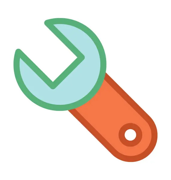 Wrench Flat Vector Icon — Stock Vector