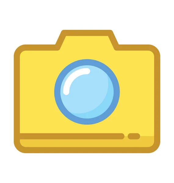 Camera Platte Vector Pictogram — Stockvector