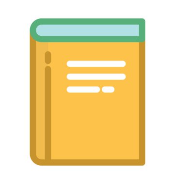 kitap düz vektör simgesi