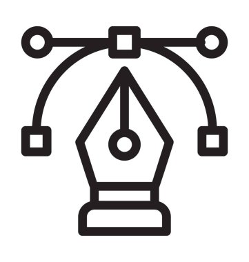 Bezier aracı vektör simgesi