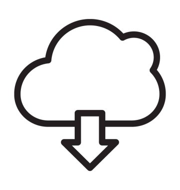 bulut indirme vektörü simgesi