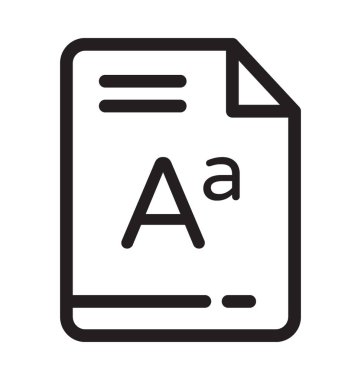 Yazı tipi belge vektör simgesi