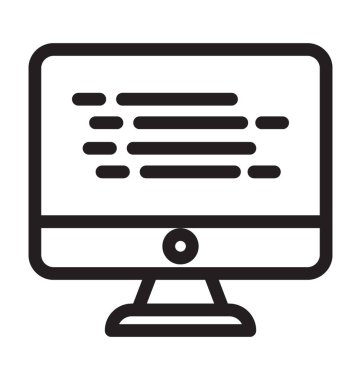 Monitör satırı vektör simgesi  