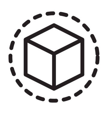 Kübik kutusu vektör simgesi