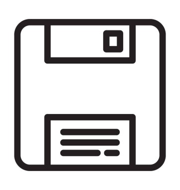 Disket çizgi vektör simgesi