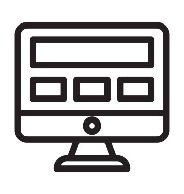 Monitör satırı vektör simgesi 