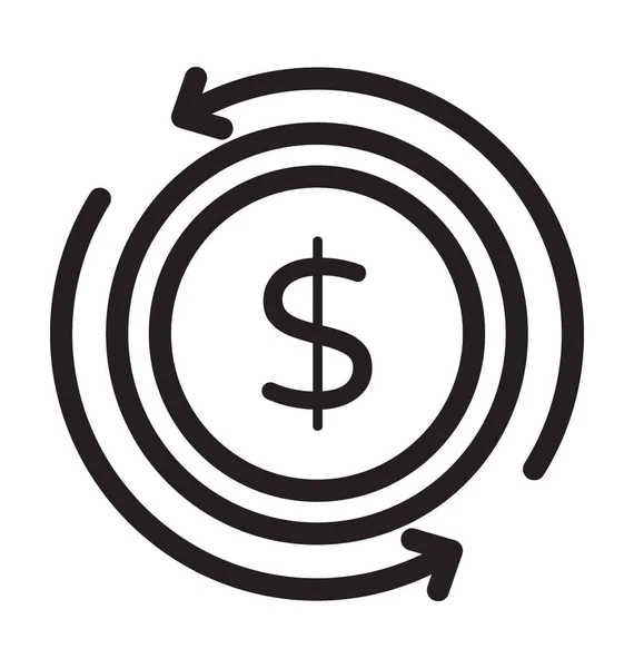 Icône Vectorielle Change Dollar — Image vectorielle