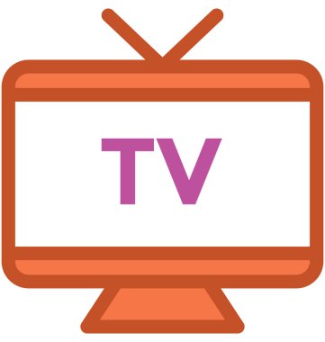 Televizyon düz vektör simgesi