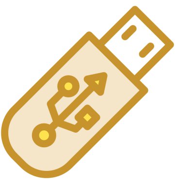 usb düz vektör simgesi