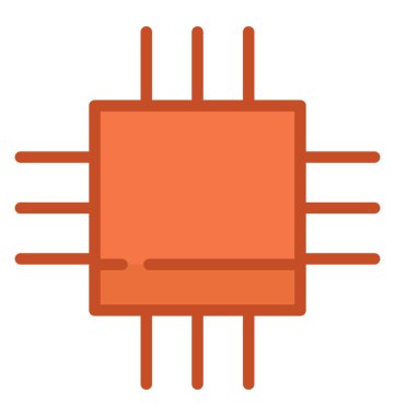 İşlemci çip vektör simgesi