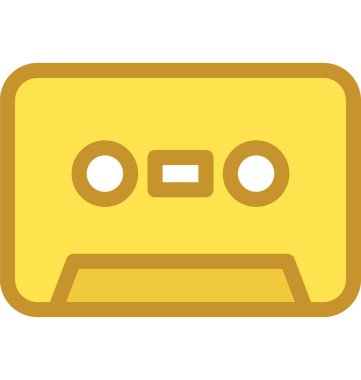 Kaset düz vektör simgesi