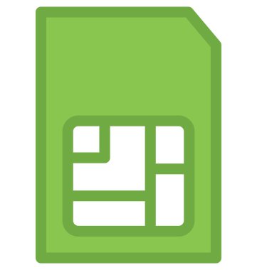 Sim düz vektör simgesi