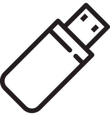 usb düz vektör simgesi