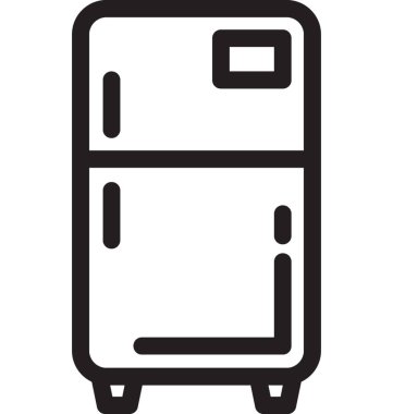 Buzdolabı çizgi vektör simgesi