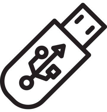 usb satır vektör simgesi