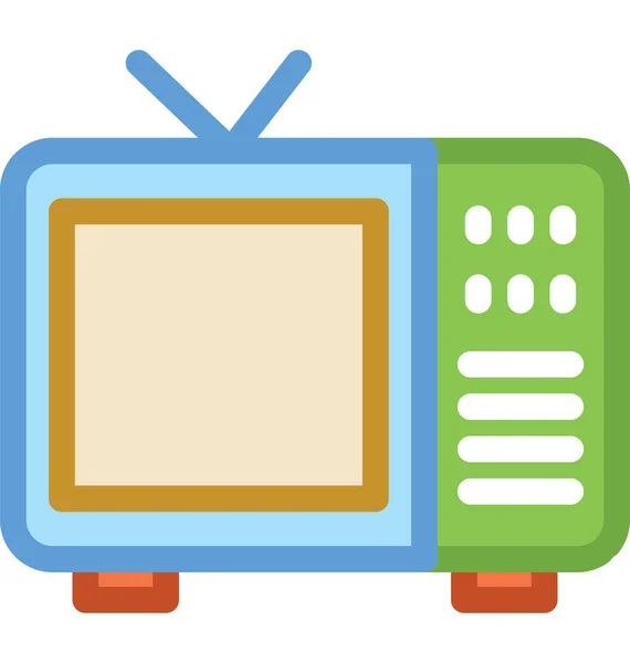 Televíziós Lapos Vector Icon — Stock Vector