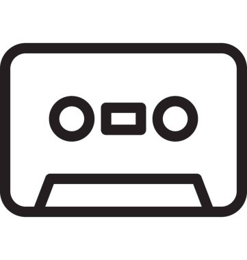 Kaset çizgi vektör simgesi