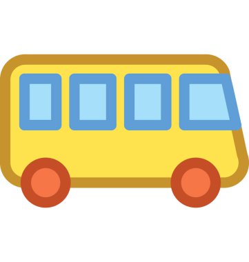 Otobüs Düz Vektör Simgesi