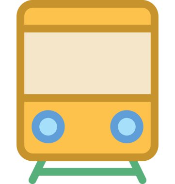 Tren Düz Vektör Simgesi 
