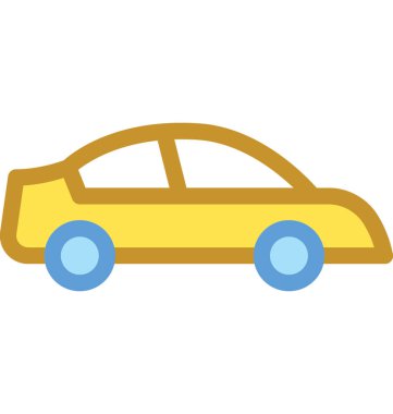 Otomobil Düz Vektör Simgesi