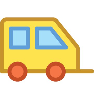 karavan düz vektör simgesi