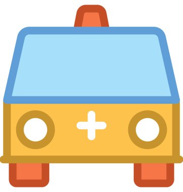 ambülans düz vektör simgesi