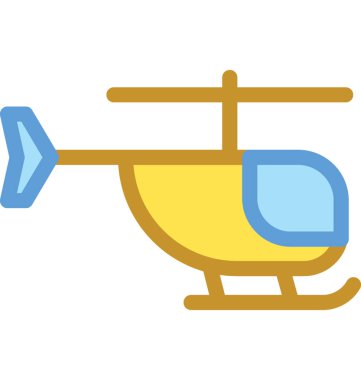 helikopter düz vektör simgesi
