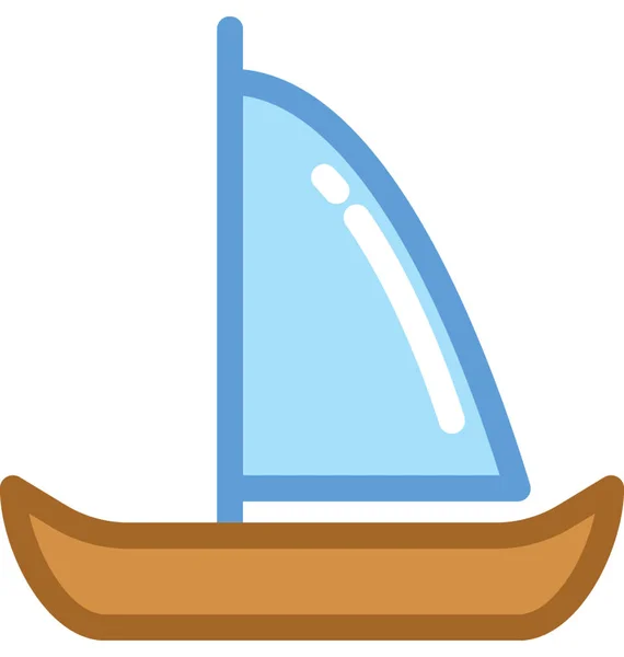 Ikona Plochého Vektoru Jachty — Stockový vektor