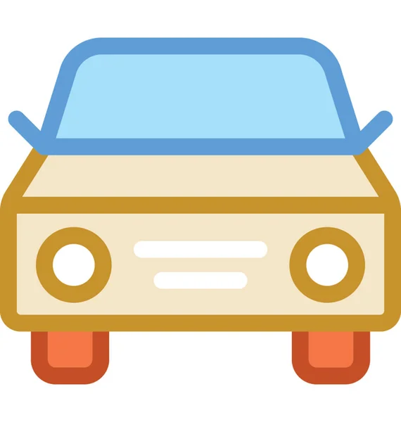 Icono Vector Plano Coche — Archivo Imágenes Vectoriales