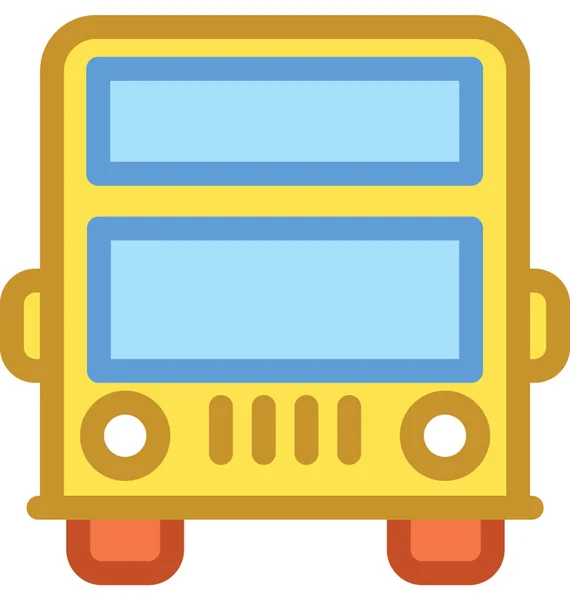 Doble Cubierta Bus Vector Icono — Vector de stock