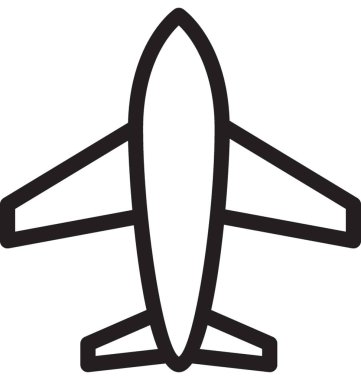 uçağın çizgi vektör simgesi
