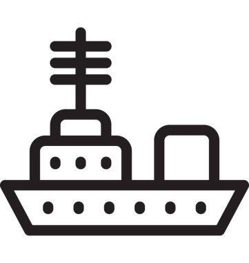 Askeri gemi vektör simgesi