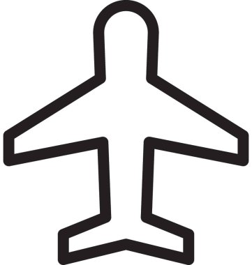 uçağın çizgi vektör simgesi