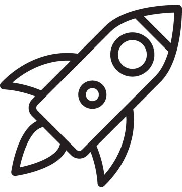 roket çizgisi vektör simgesi
