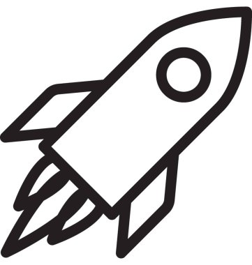roket çizgisi vektör simgesi